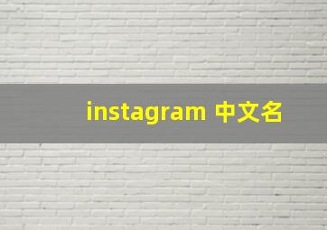 instagram 中文名